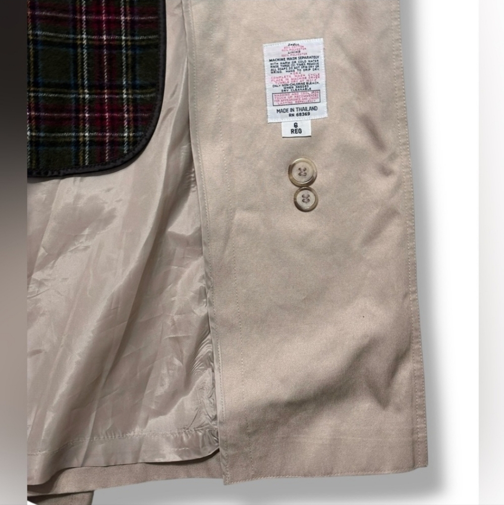 LONDON TOWNE Tan Double Breasted Trench Coat VINTAGE - Picture 6 of 12